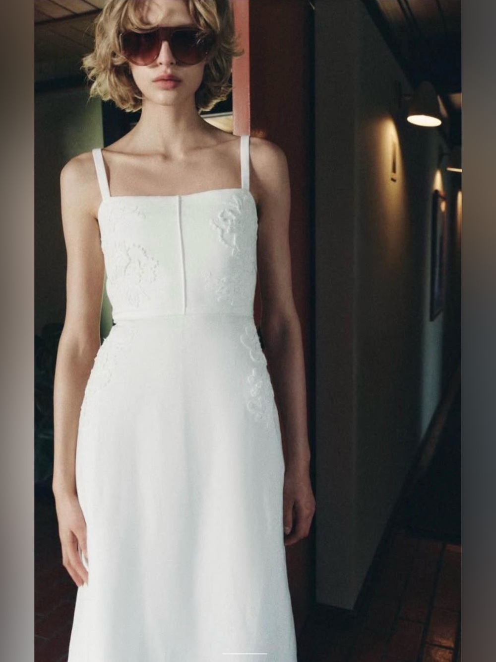NWT Zara Embroidered Midi Dress 100% Cotton